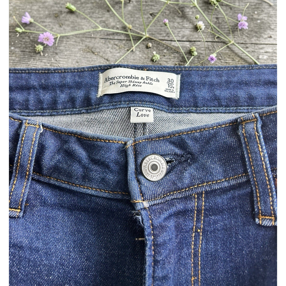 Women's Abercrombie & Fitch The Super Skinny Ankle High Rise Jeans Sz 30 10 Reg - Picture 3 of 5